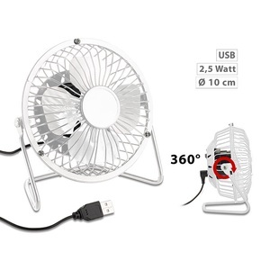 Sichler Haushaltsgeräte, Sichler Haushaltsgeräte Mini-USB-Tischventilator, Vollmetall, neigbar um 360°, 2,5 W, Ø 10 cm, Mini-USB-Tischventilator, Vollmetall, neigbar um 360°, 2,5 W, Ø 10 cm