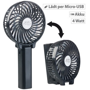 Pearl, Pearl Zusammenklappbarer 2in1-Akku-Hand- & Tisch-Ventilator, USB, 4 Watt, Zusammenklappbarer 2in1-Akku-Hand- & Tisch-Ventilator, USB, 4 Watt
