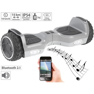 Speeron, Speeron Elektro-Scooter mit 7"-Rädern, Lautsprecher, 600 Watt, Bluetooth, Elektro-Scooter mit 7