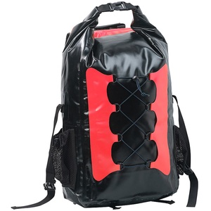 Semptec Urban Survival Technology, Semptec Urban Survival Technology Wasserdichter Trekking-Rucksack aus Lkw-Plane, 30 Liter, rot/schwarz, Wasserdichter Trekking-Rucksack aus Lkw-Plane, 30 Liter, rot/schwarz