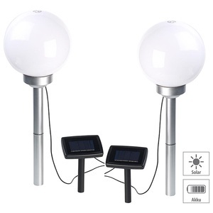 Lunartec, Lunartec 2er-Set Solar-LED-Leuchtkugeln, rotierender Effekt, Erdspiess, Ø 20 cm, 2er-Set Solar-LED-Leuchtkugeln, rotierender Effekt, Erdspieß, Ø 20 cm