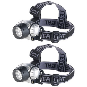 Lunartec, Lunartec LED-Stirnlampe mit 7 LEDs und 3 Helligkeitsstufen, 30 Lumen, 2er-Set, LED-Stirnlampe mit 7 LEDs und 3 Helligkeitsstufen, 30 Lumen, 2er-Set