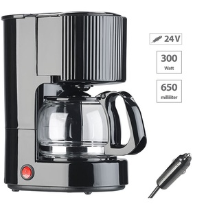 Rosenstein & Söhne, Rosenstein & Söhne LKW-Filterkaffee-Maschine, bis zu 3 Tassen, 650 ml, 24 Volt, 300 Watt, LKW-Filterkaffee-Maschine, bis zu 3 Tassen, 650 ml, 24 Volt, 300 Watt