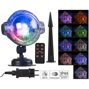 Lunartec, Lunartec LED-Kugellampe mit Schneefall-Effekt und Timer, weiss + RGB, IP44, LED-Kugellampe mit Schneefall-Effekt und Timer, weiss + RGB, IP44
