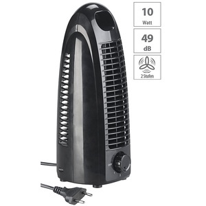 Sichler Haushaltsgeräte, Sichler Haushaltsgeräte Turm-Tischventilator VT-110 mit 2 Geschwindigkeits-Stufen, 10 Watt, Turm-Tischventilator VT-110 mit 2 Geschwindigkeits-Stufen, 10 Watt