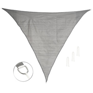 Royal Gardineer, Royal Gardineer Sonnensegel für Terrasse und Garten, dreieckig, 3 x 3 x 4,25 m, grau, Sonnensegel für Terrasse und Garten, dreieckig, 3 x 3 x 4,25 m, grau