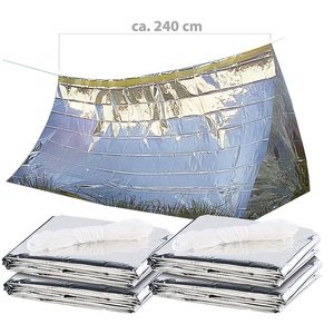 Semptec, Semptec Urban Survival Technology 4er-Set Notfall-Zelte für 2 Personen, hitzeabweisend, kältedämmend, 4er-Set Notfall-Zelte für 2 Personen, hitzeabweisend, kältedämmend
