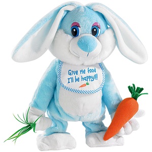 Playtastic Singender und tanzender Stoff-Hase "Barney" mit Karotte, 30 cm