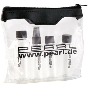 Pearl, Pearl Reise-Reissverschluss-Tasche mit 4 Flaschen fürs Flug-Handgepäck, Reise-Reissverschluss-Tasche mit 4 Flaschen fürs Flug-Handgepäck