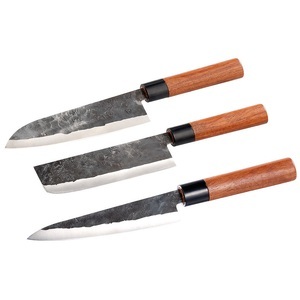 TokioKitchenWare, TokioKitchenWare 3-teiliges Messerset, handgefertigt, mit Echtholzgriff, 3-teiliges Messerset, handgefertigt, mit Echtholzgriff