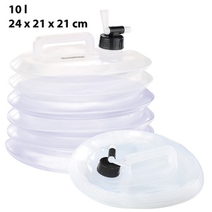 Semptec, Semptec Urban Survival Technology Faltbarer Wasserkanister mit Zapfhahn, 10 l, rund, lebensmittelecht, Faltbarer Wasserkanister mit Zapfhahn, 10 l, rund, lebensmittelecht