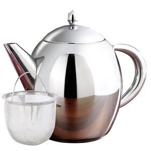 Rosenstein & Söhne, Rosenstein & Söhne Edelstahl-Teekanne mit Siebeinsatz, 1 Liter, spülmaschinenfest, Edelstahl-Teekanne mit Siebeinsatz, 0,8 Liter, spülmaschinenfest
