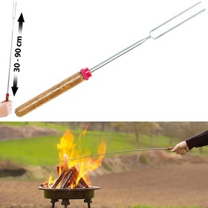 Infactory, infactory Teleskop-Grillspiess & -Gabel mit Holzgriff, ausziehbar von 30 - 90 cm, Teleskop-Grillspiess & -Gabel mit Holzgriff, ausziehbar von 30 - 90 cm