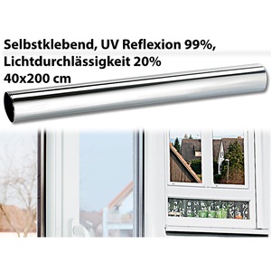 Infactory, infactory Isolier-Spiegelfolie, Sicht-/UV-Schutz (99 %), selbstklebend, 40x200cm, Isolier-Spiegelfolie, Sicht-/UV-Schutz (99 %), selbstklebend, 40x200cm