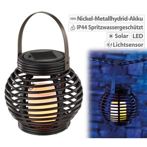 Lunartec, Lunartec Solar-LED-Leuchte aus Polyrattan mit Dämmerungs-Sensor, IP44, Solar-LED-Leuchte aus Polyrattan mit Dämmerungs-Sensor, IP44