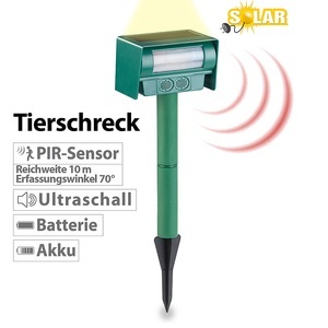 Royal Gardineer, Royal Gardineer Ultraschall-Tierschreck gegen Hunde, Nager & Co., Solar, PIR-Sensor, Ultraschall-Tierschreck gegen Hunde, Nager & Co., Solar, PIR-Sensor