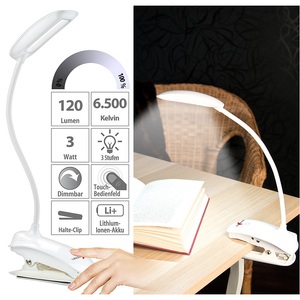 Lunartec, Lunartec Schwanenhals-Klemm-Lampe mit 3-Watt-COB-LED und Akku, USB-Ladefunktion, Schwanenhals-Klemm-Lampe mit 3-Watt-COB-LED und Akku, USB-Ladefunktion