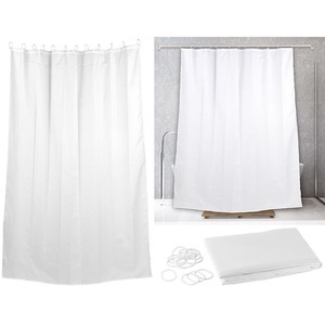 BadeStern, BadeStern Duschvorhang weiss, 180 x 200 cm, mit 12 Befestigungsringen, waschbar, Duschvorhang weiss, 180 x 200 cm, mit 12 Befestigungsringen, waschbar