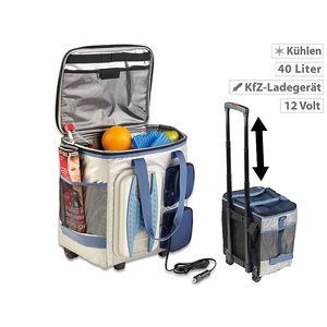 Xcase, Xcase Thermoelektrische Kühltasche mit Trolley-Funktion, 40 Liter, 12 Volt, Thermoelektrische Kühltasche mit Trolley-Funktion, 40 Liter, 12 Volt