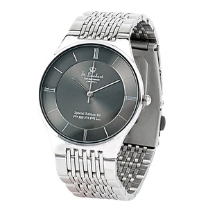 St. Leonhard, St. Leonhard Herren-Armbanduhr aus Edelstahl, Herren-Armbanduhr aus Edelstahl, spritzwassergeschützt (3 atm)