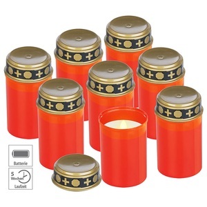 Pearl, 8er-Set flackernde Grablicht-LED-Kerzen, Batteriebetrieb, 12 cm hoch, 8er-Set flackernde Grablicht-LED-Kerzen, Batteriebetrieb, 12 cm hoch