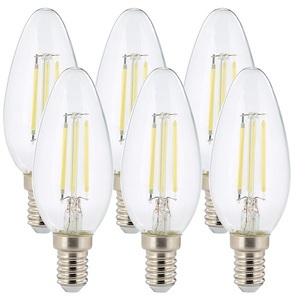 Luminea, Luminea 6er-Set LED-Filament-Kerzen, B35, E14, 470 Lumen, 4 Watt, 6er-Set LED-Filament-Kerzen, B35, E14, 470 Lumen, 4 Watt
