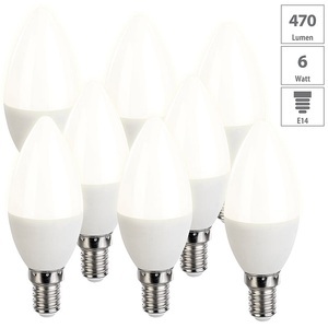 Luminea, 8er-Set LED-Kerzen, warmweiß, 470 Lumen, E14, A+, 8er-Set LED-Kerzen, warmweiß, 470 Lumen, E14, A+