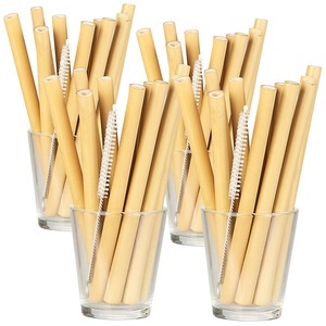 Rosenstein & Söhne, Rosenstein & Söhne 48 Bambus-Trinkhalme 130 mm, wiederverwendbar, mit Reinigungsbürste, 48 Bambus-Trinkhalme 130 mm, wiederverwendbar, mit Reinigungsbürste