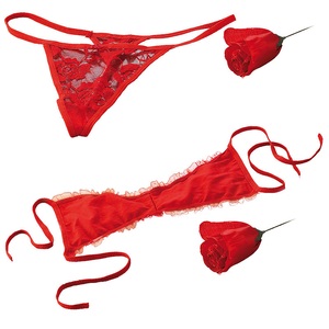 Infactory, infactory Das heisse 2er-Set: Rosen-Slip und Rosen-BH, Das heiße 2er-Set: Rosen-Slip und Rosen-BH