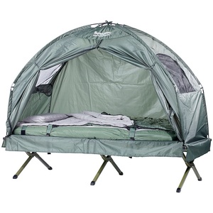Semptec, Semptec Urban Survival Technology 4in1-Zelt inklusive Schlafsack, Matratze & Campingliege, wasserdicht, 4in1-Zelt mit Feldbett, Sommer-Schlafsack und Matratze