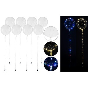 Pearl, Pearl 8er-Set Luftballons mit Lichterkette, 40 weisse & 40 Farb-LEDs, Ø 25 cm, 8er-Set Luftballons mit Lichterkette, 40 weiße & 40 Farb-LEDs, Ø 25 cm