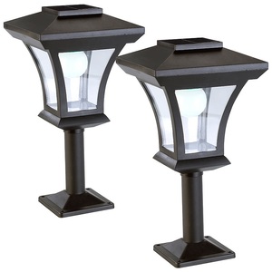 Lunartec, Lunartec 2er-Set Solar-LED-Standleuchten im Laternen-Design, 45 lm, 0,3 Watt, 2er-Set Solar-LED-Standleuchten im Laternen-Design, 45 lm, 0,3 Watt