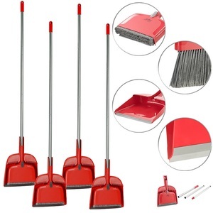 Sichler Haushaltsgeräte, Sichler Haushaltsgeräte 4er-Set 4in1-Komfort-Kehrset mit Abzieher und Schaufel, 3-tlg. Stiel, 4er-Set 4in1-Komfort-Kehrset mit Abzieher und Schaufel, 3-tlg. Stiel