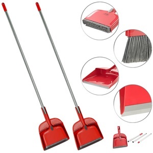 Sichler Haushaltsgeräte, Sichler Haushaltsgeräte 2er-Set 4in1-Komfort-Kehrsets mit Abzieher und Schaufel, 3-tlg. Stiel, 2er-Set 4in1-Komfort-Kehrsets mit Abzieher und Schaufel, 3-tlg. Stiel