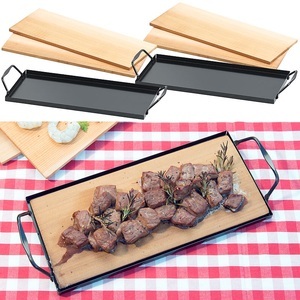 Rosenstein & Söhne, Rosenstein & Söhne 4 Zedernholz-Grillbretter für Holzkohle- & Gasgrills, mit Metallrahmen, 4 Zedernholz-Grillbretter für Holzkohle- & Gasgrills, mit Metallrahmen