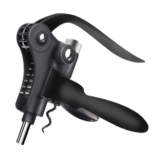 undefined, Hebelkorkenzieher, Metall, 3-teilig, schwarz