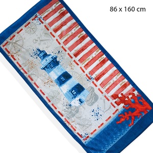 undefined, Strandbadetuch Leuchtturm-Print, 100% Baumwolle, 86x160 cm