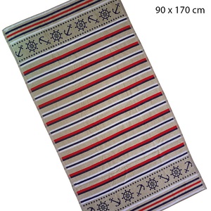 undefined, Jacquard-Strandbadetuch, Streifen/maritime Elemente, 100% Baumwolle