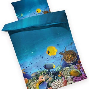 undefined, Designer-Bettwäsche-Set Unterwasserwelt, 1x Duvet- und 1x Kissenbezug, Designer-Bettwäsche-Set Unterwasserwelt, 1x Duvet- und 1x Kissenbezug