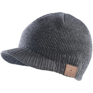 Callstel, Callstel Beanie-Schildmütze inkl. integriertem Headset mit Bluetooth, grau, Beanie-Schildmütze inkl. integriertem Headset mit Bluetooth, grau