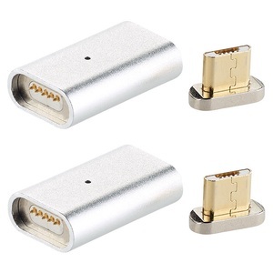 Callstel, Callstel Magnetischer Micro-USB-Adapter für Lade- & Datenkabel, silber, 2er-Set, Magnetischer Micro-USB-Adapter für Lade- & Datenkabel, silber, 2er-Set