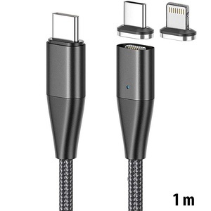 Callstel, "xMagnetisches USB-C-Schnell-Ladekabel auf Typ C & Lightning, 1 m, 3 A / Ladekabel"