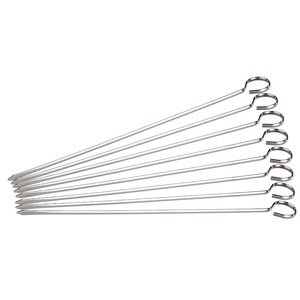 Rosenstein & Söhne, Rosenstein & Söhne Schaschlik-Grillspiesse aus Edelstahl im günstigen 8er-Se, je 31 cm, Schaschlik-Grillspiesse aus Edelstahl im günstigen 8er-Set, je 31 cm