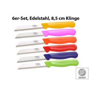 Löffler Schneidewaren Co., Löffler Schneidewaren Co. 6 Edelstahl-Gemüse-/Obstmesser aus Solingen, 8,5-cm-Klinge Sägeschliff, 6 Edelstahl-Gemüse-/Obstmesser aus Solingen, 8,5-cm-Klinge Sägeschliff