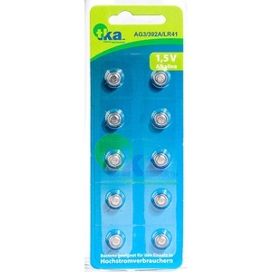 tka Köbele Akkutechnik, tka Köbele Akkutechnik Alkaline-Knopfzellen LR41, 1,5 Volt, im 10er-Sparpaket, Alkaline-Knopfzellen LR41, 1,5 Volt, im 10er-Sparpaket