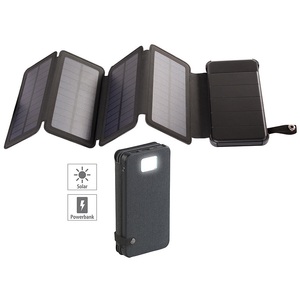 revolt, revolt Solar-Powerbank, faltbares Solarpanel, LED-Lampe, 8.000 mAh, 2,1 A, 5W, Solar-Powerbank, faltbares Solarpanel, LED-Lampe, 8.000 mAh, 2,1 A, 5W