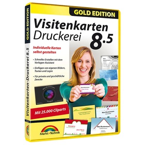 Markt & Technik, Markt & Technik Visitenkarten Druckerei 8.5 Gold Edition Vollversion, 1 Lizenz Windows Büroorganisation, Markt & Technik Visitenkarten Druckerei 8.5 Gold Edition Vollversion, 1 Lizenz Windows Büroorganisation