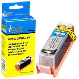 iColor, iColor Patrone für CANON (ersetzt PGI-550BK XL), black mit CHIP, Patrone für CANON (ersetzt PGI-550BK XL), black mit CHIP
