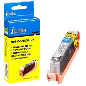 iColor, iColor Patrone für CANON (ersetzt CLI-551BK XL), photo-black mit CHIP, Patrone für CANON (ersetzt CLI-551BK XL), photo-black mit CHIP