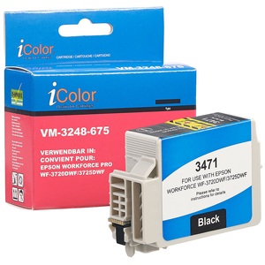 iColor, iColor Tintenpatrone für Epson-Drucker (ersetzt T3471 / 34XL), schwarz, 22 ml, Tintenpatrone für Epson-Drucker (ersetzt T3471 / 34XL), schwarz, 22 ml